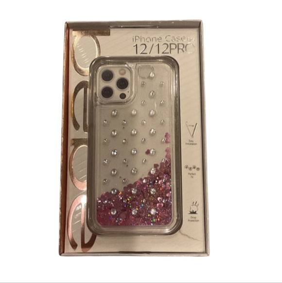 bebe Other - bebe Glitter Case for iPhone 12/12 Pro - Pink and Clear